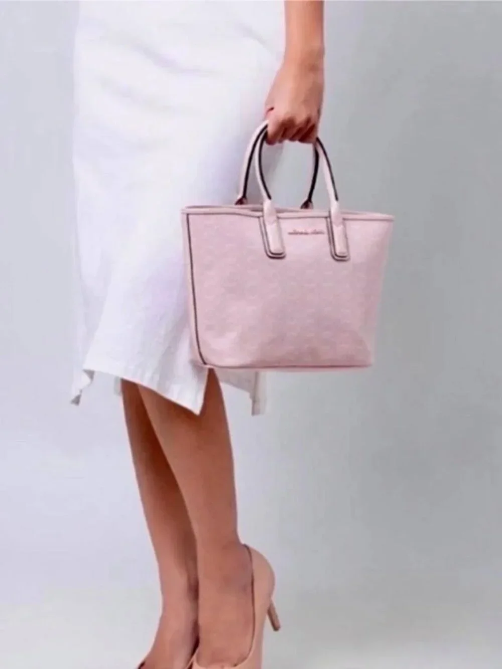 Michael Kors Pink Jodie Small Logo Jacquard Tote Bag - MSRP $348 NWT - Picture 5 of 11